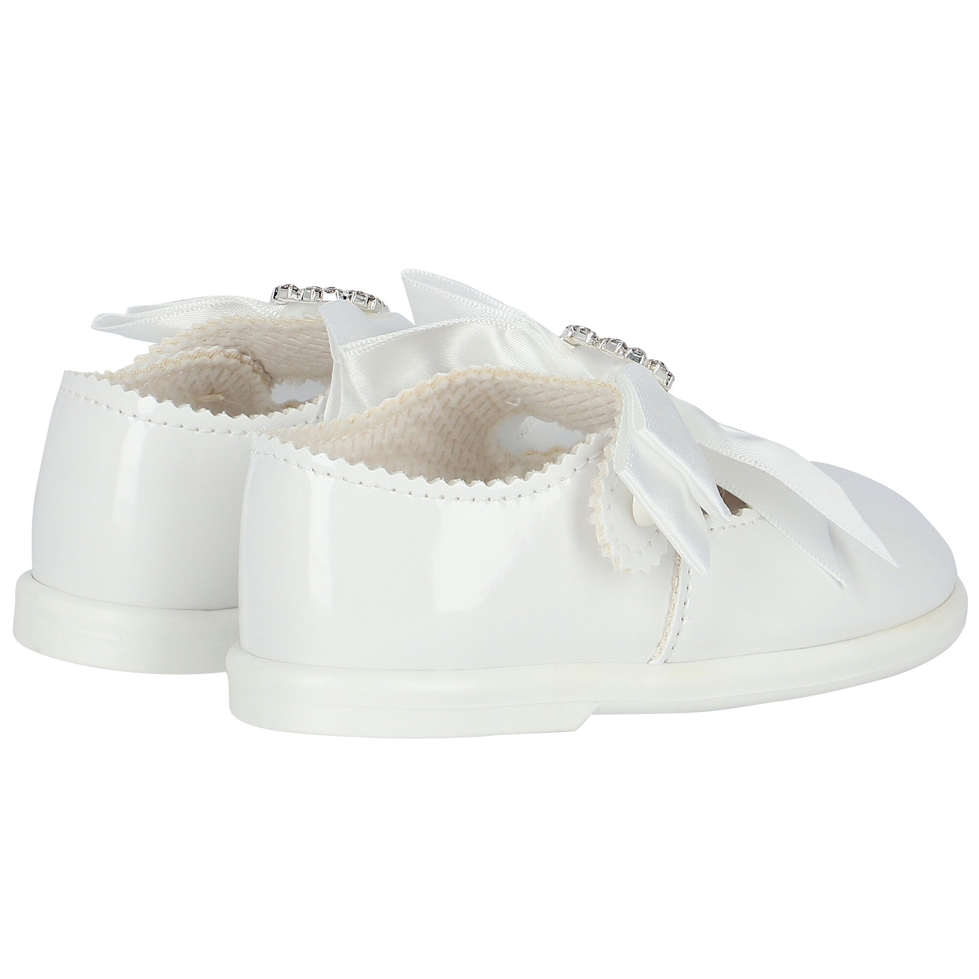 Early Days Baby Girls White Bow Leather Shoes Junior Couture UAE