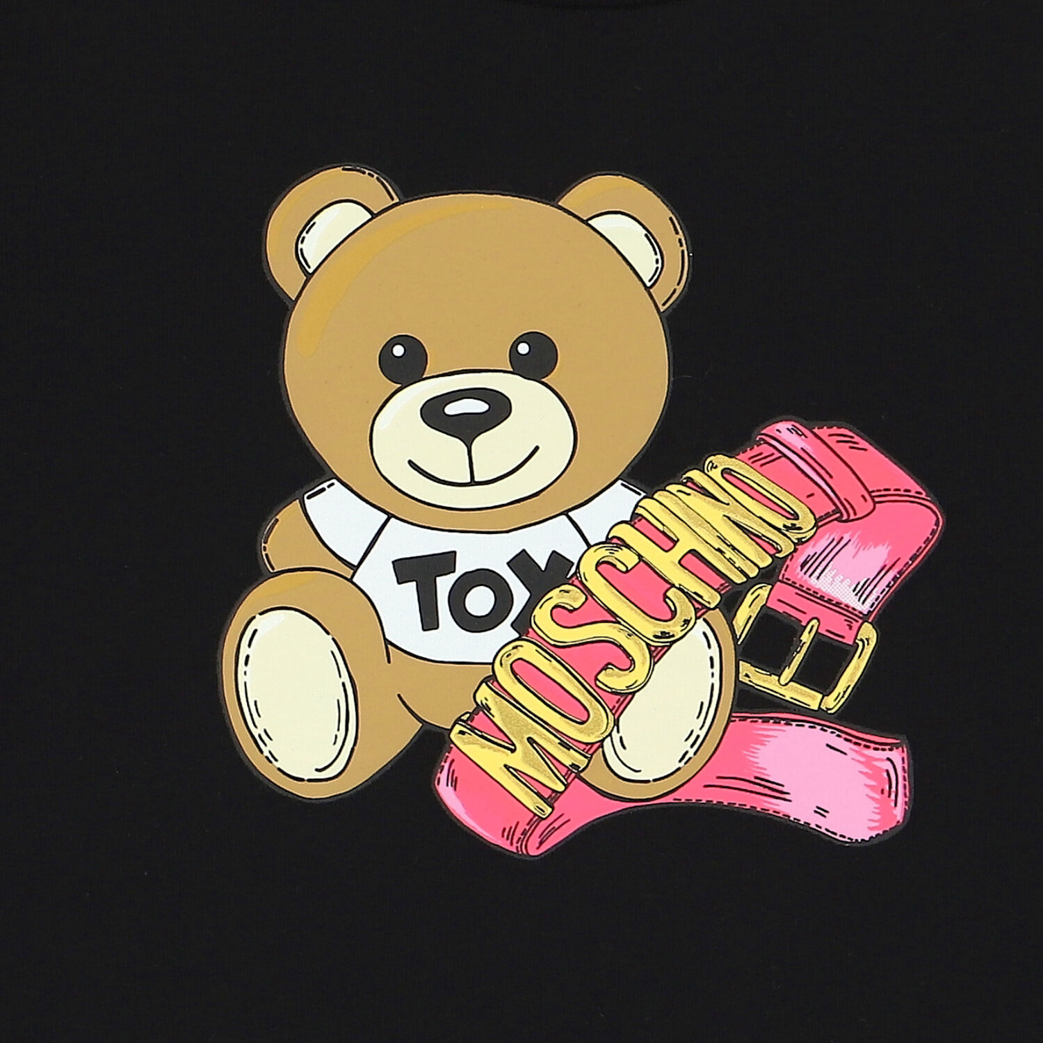 Girls Black Teddy Bear Logo Dress, 3, hi-res image number null