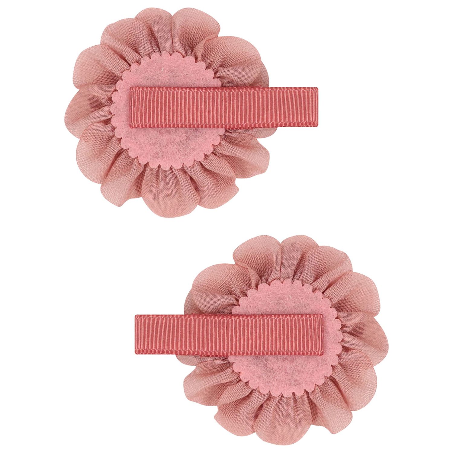 Girls Pink Flower Hairclips ( 2 Pack ), 1, hi-res