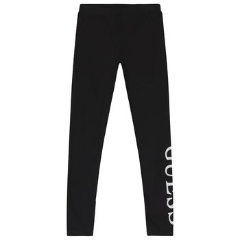 Girls Black Logo Leggings