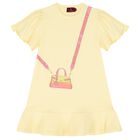 Girls Yellow Logo Bag Dress, 1, hi-res