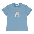 Baby Boys Blue & White Teddy Bear Shorts Set, 2, hi-res