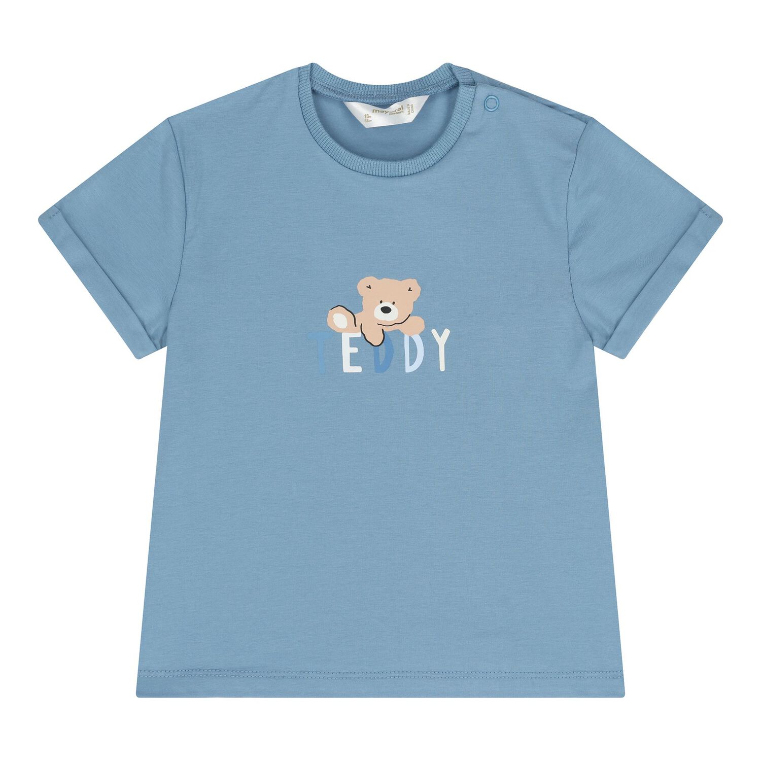 Baby Boys Blue & White Teddy Bear Shorts Set, 2, hi-res