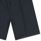 Younger Boys Navy Blue Logo Shorts, 2, hi-res