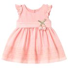 Younger Girls Pink Bow Dress, 2, hi-res