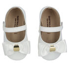 Baby Girls White Bow Shoes, 1, hi-res
