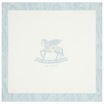 Baby Boys White & Blue Pegasus Blanket