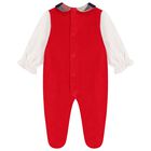 Baby Girls Ivory & Red Tartan Babygrow, 1, hi-res