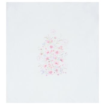 Baby Girls White Flower Baby Blanket