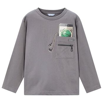 Boys Grey Long Sleeve Top