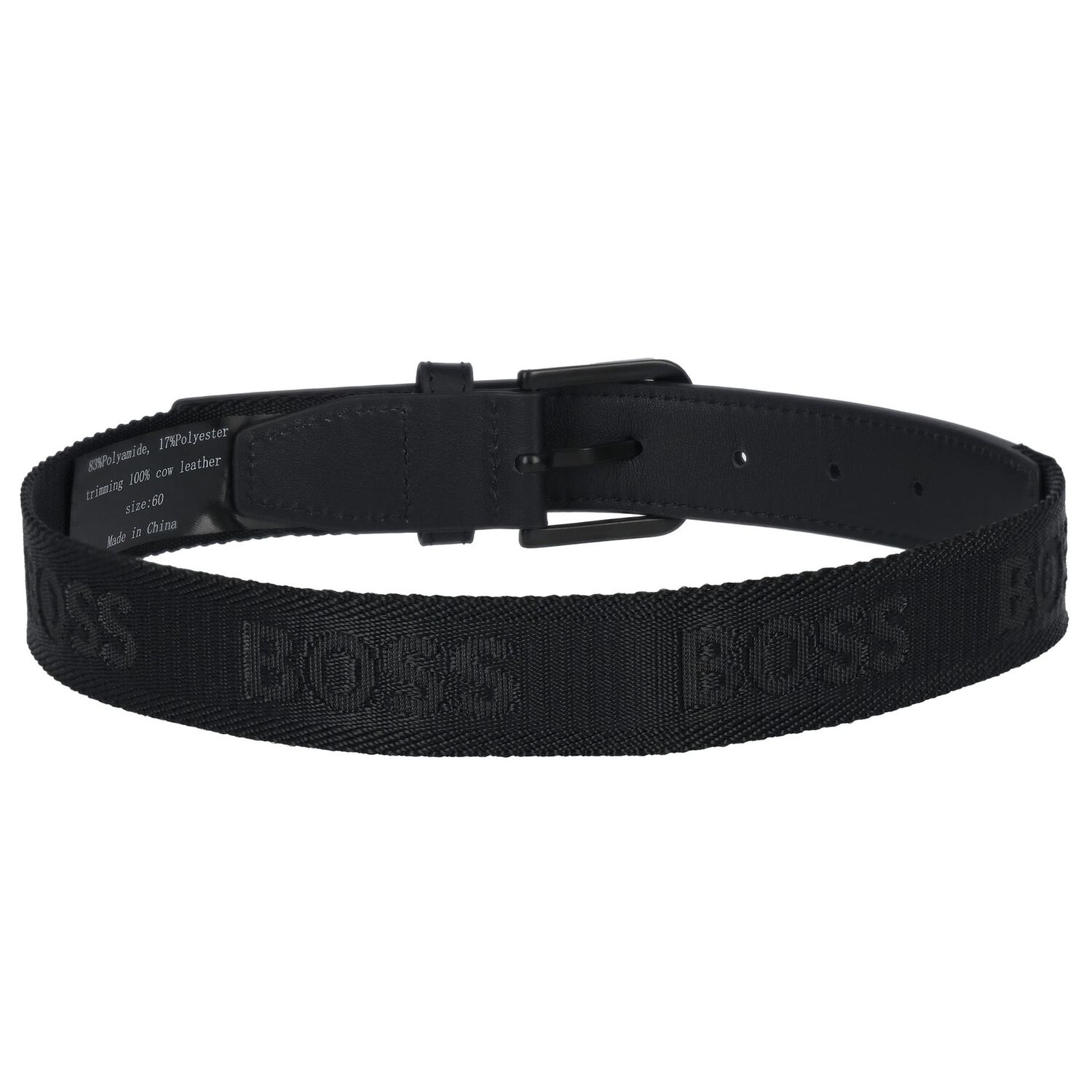 Boys Black Logo Belt, 1, hi-res image number null
