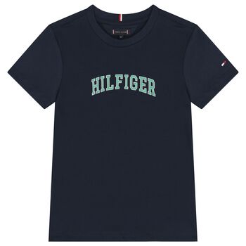 Boys Navy Blue Varsity Logo T-Shirt