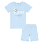 Younger Boys Blue Shorts Set, 1, hi-res