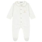 White & Beige Logo Babygrow Gift Set, 1, hi-res
