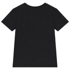 Girls Black Crystal Embellished Diamant&eacute; Logo T-Shirt, 2, hi-res