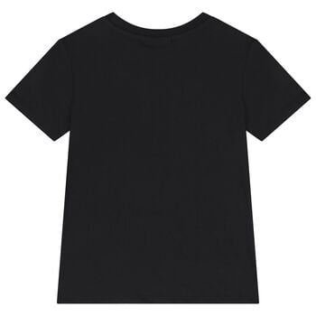 Girls Black Crystal Embellished Diamant&eacute; Logo T-Shirt