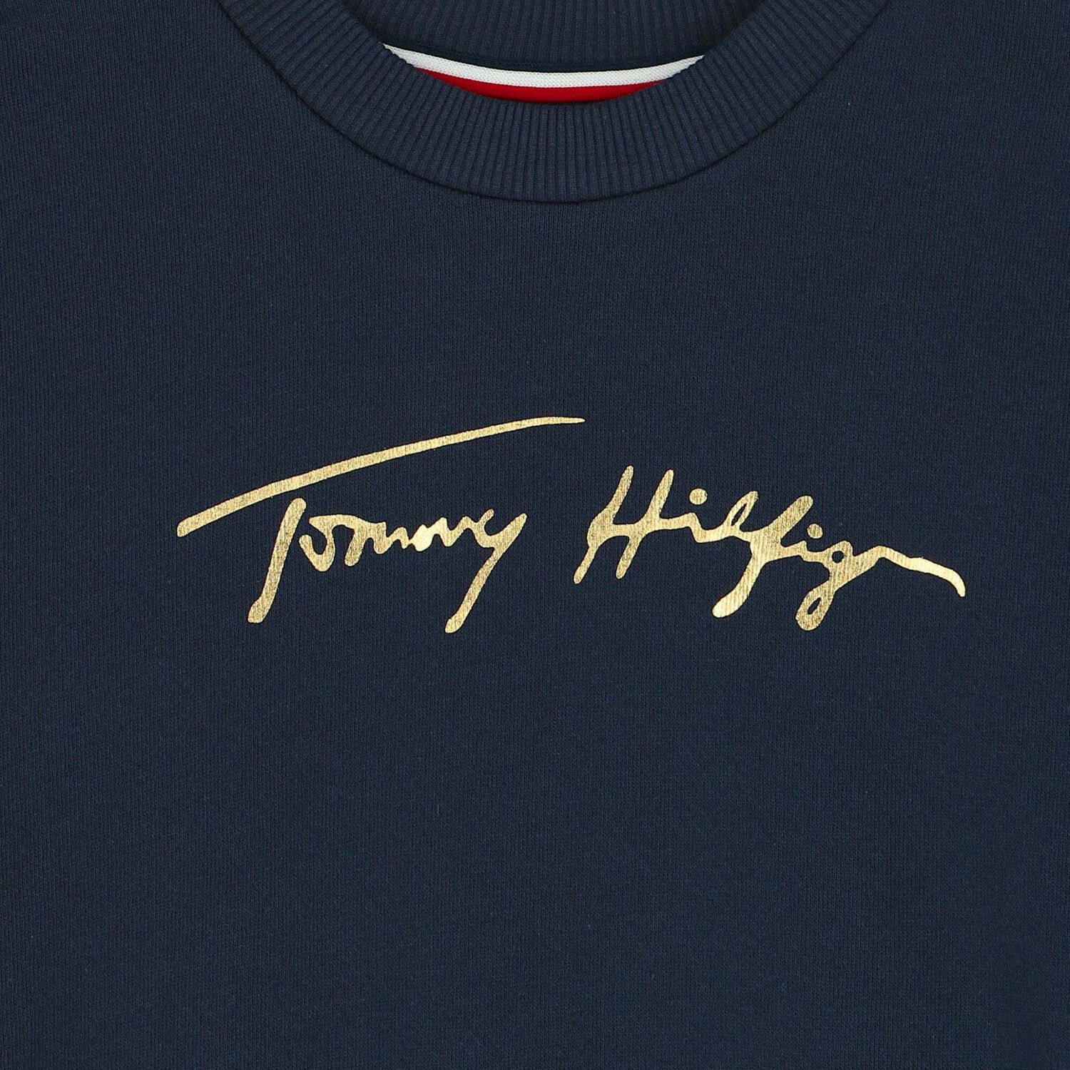 فستان بالشعار باللون الكحلى للبنات, 1, hi-res image number null