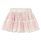 Younger Girls Ivory & Pink Tulle Skirt, 1, hi-res
