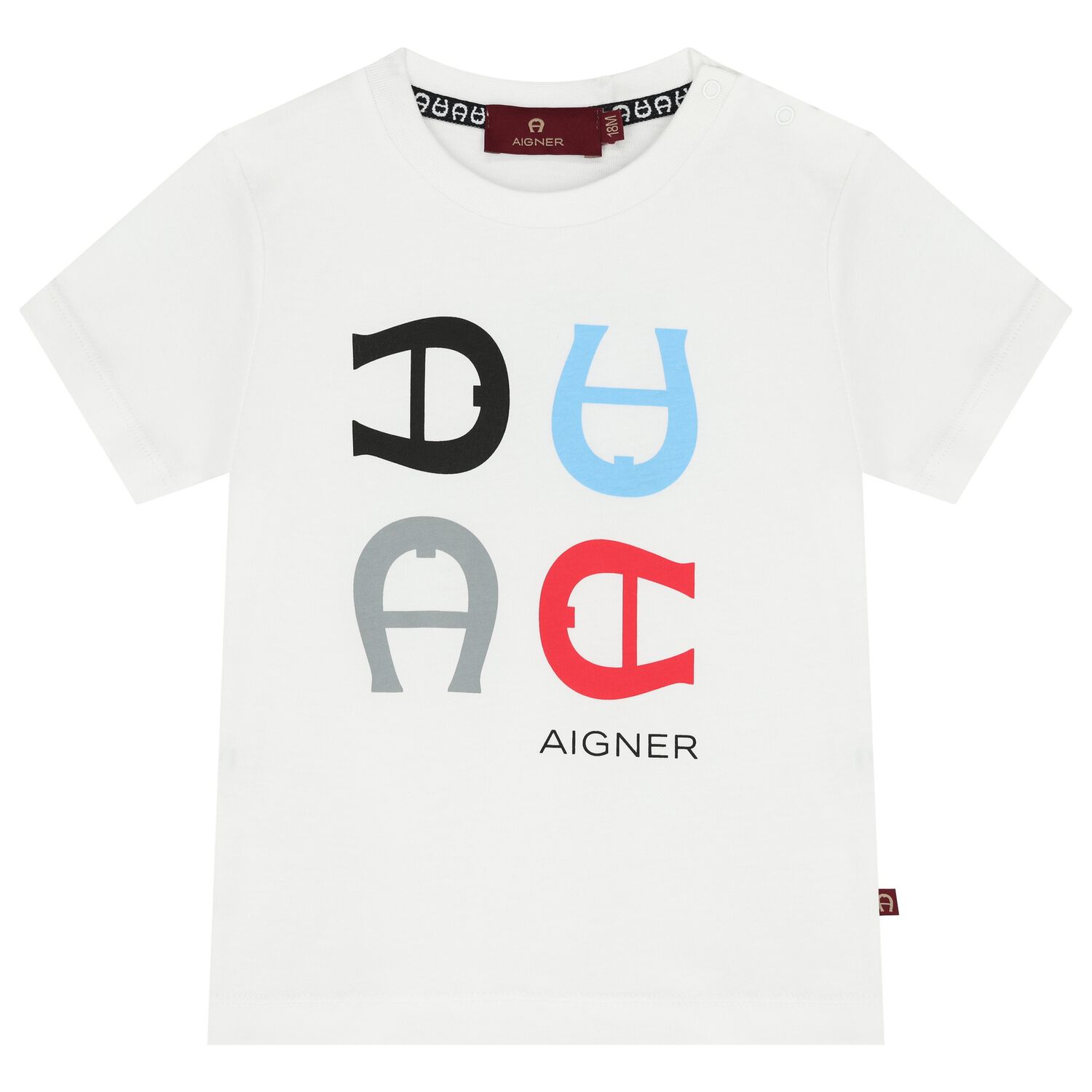 Younger Boys White Logo T-Shirt, 1, hi-res