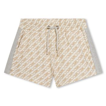 Girls Beige Logo Shorts