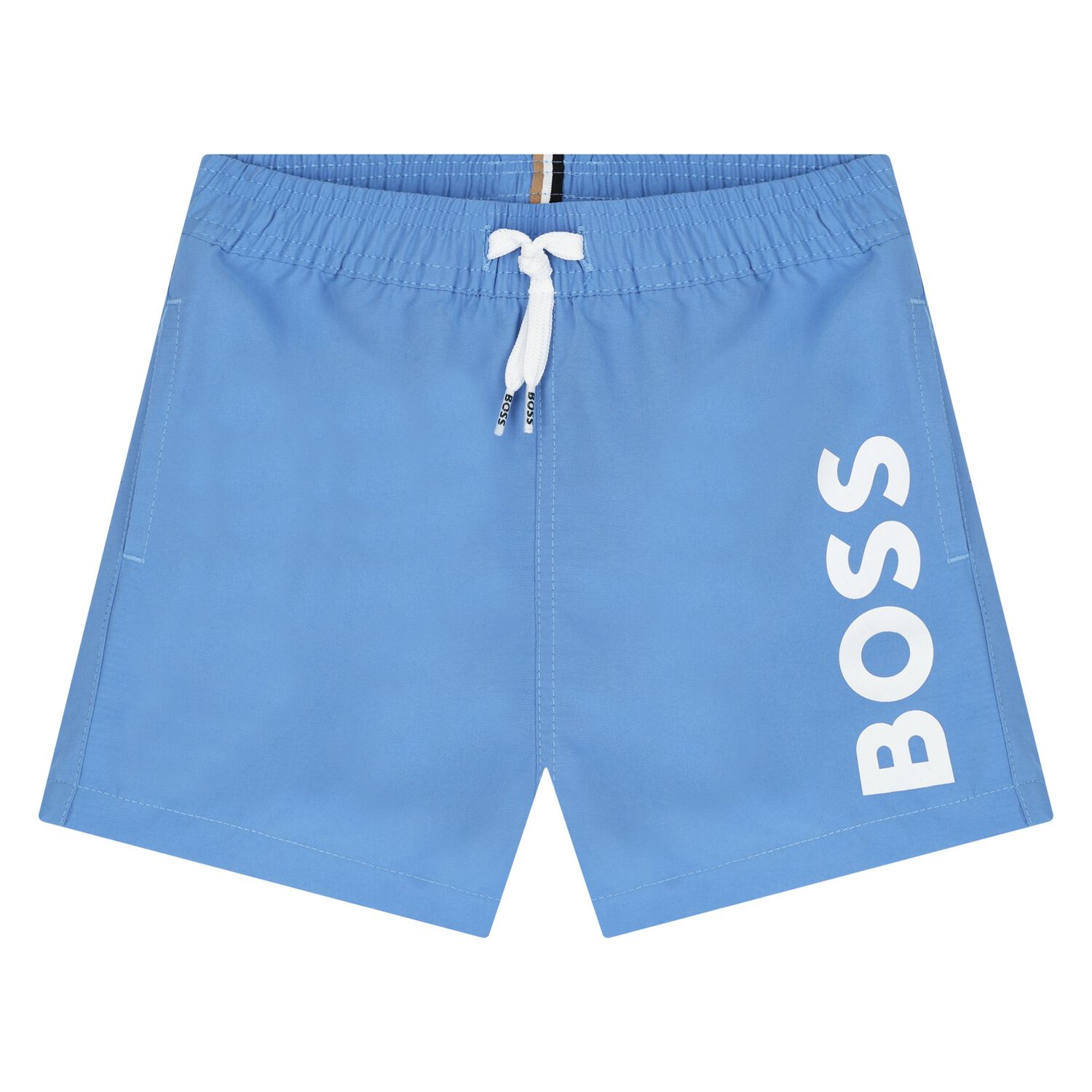 Younger Boys Blue Logo Swim Shorts, 1, hi-res image number null