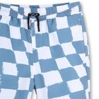 Boys Blue & White Checkerboard Swim Shorts , 1, hi-res