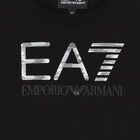 توب أولاد بأكمام بالشعار باللون الاسود, 1, hi-res