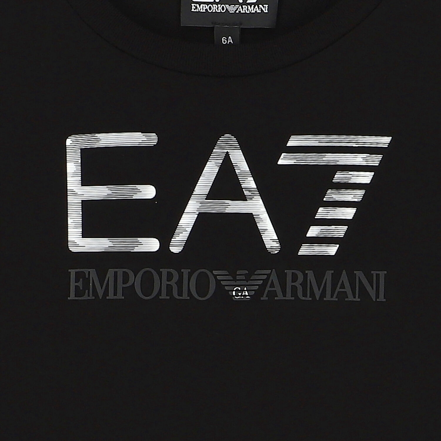 توب أولاد بأكمام بالشعار باللون الاسود, 1, hi-res