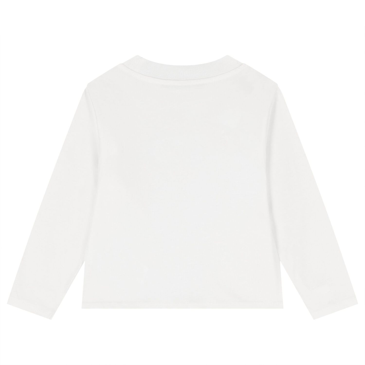 Girls White Logo Long Sleeve Top, 1, hi-res