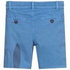 Boys Blue Cotton Shorts, 1, hi-res