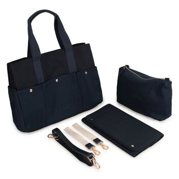 Navy Blue Canvas Baby Changing Bag