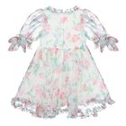 فستان بنات تول بالزهور باللون الأبيض, 1, hi-res