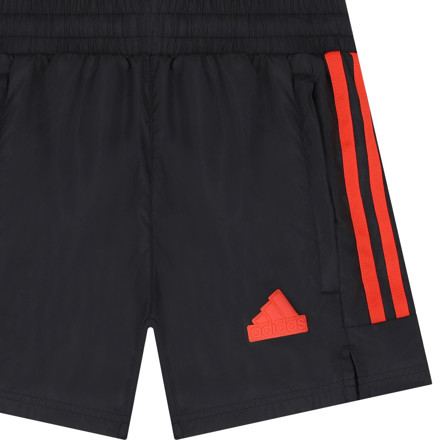 Boys Black & Orange Logo Swim Shorts, 1, hi-res image number null
