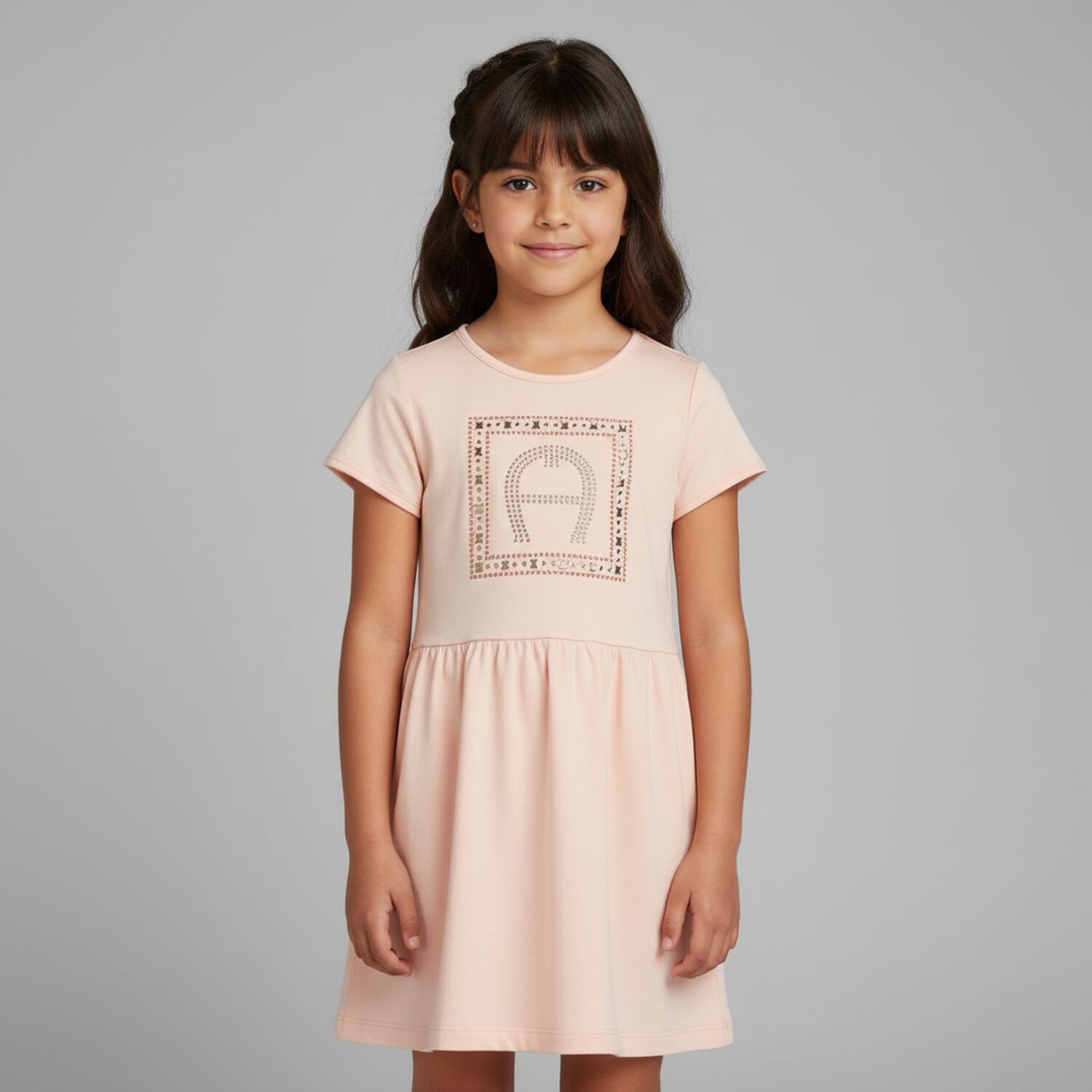 Girls Pink Logo Dress, 2, hi-res image number null