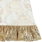 Girls Beige & Gold Geo Map Dress, 1, hi-res
