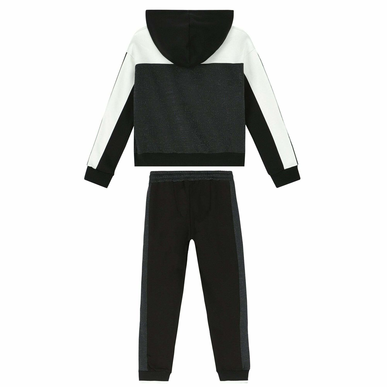 Girls White & Black Tracksuit, 1, hi-res