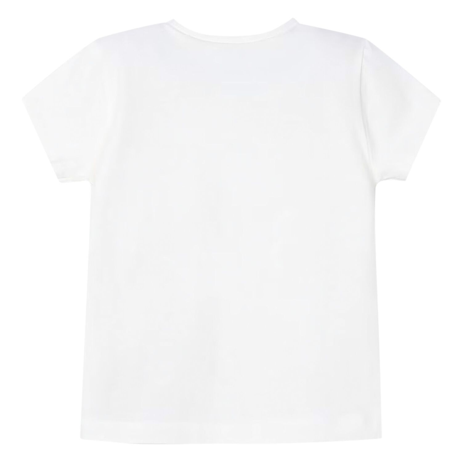 Girls White Cotton T-shirt, 1, hi-res