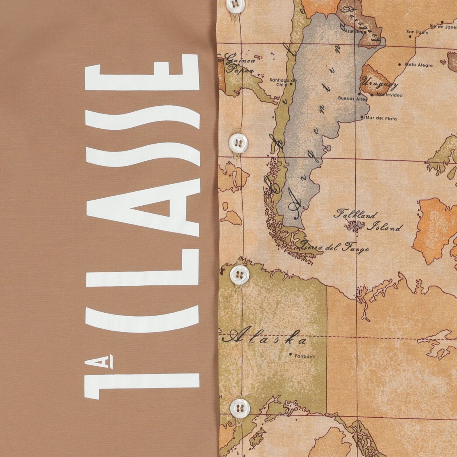 طقم شورتات للأولاد بيج اللون بشعار خريطة جغرافية, 1, hi-res