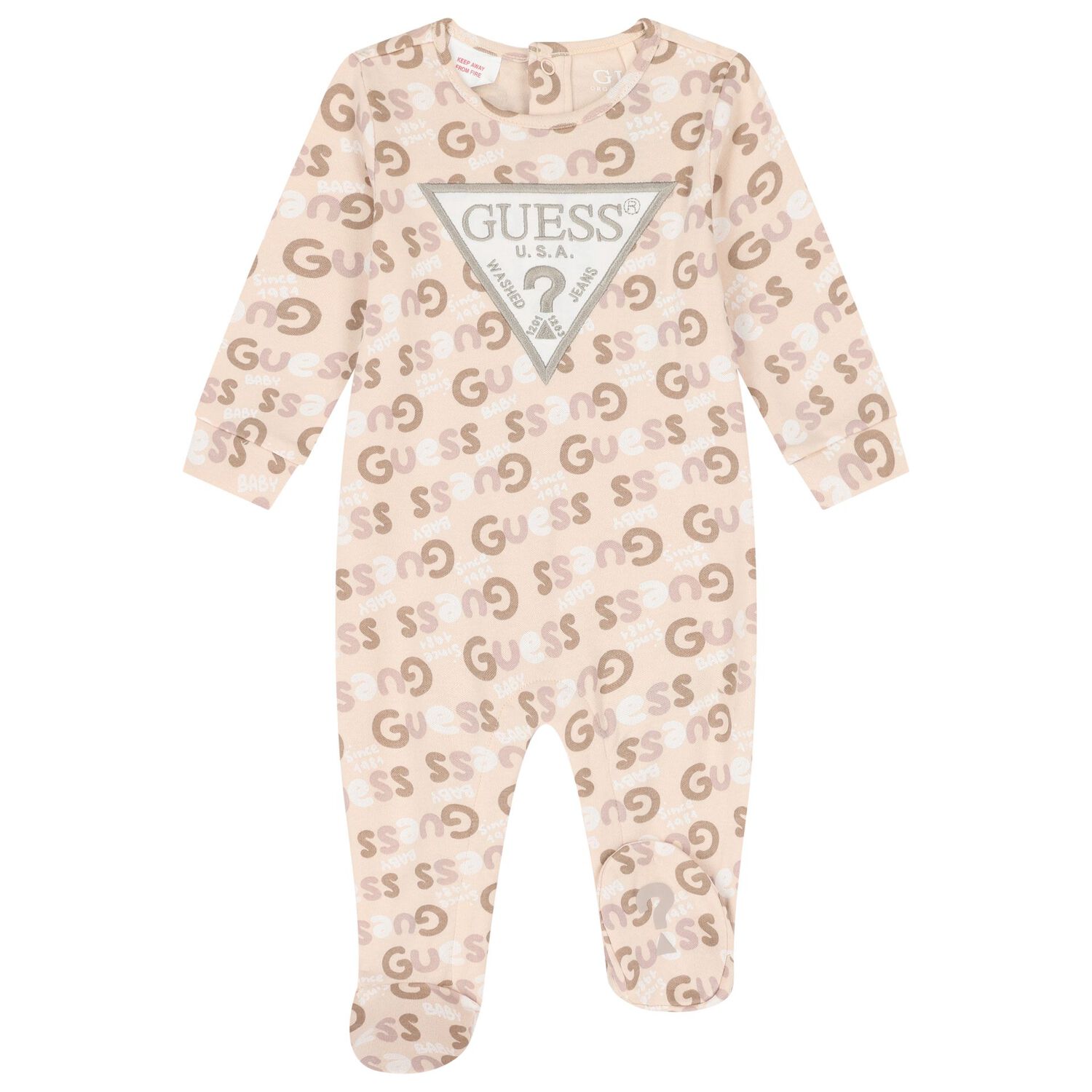 Baby Girls Pink Logo Babygrow, 1, hi-res image number null