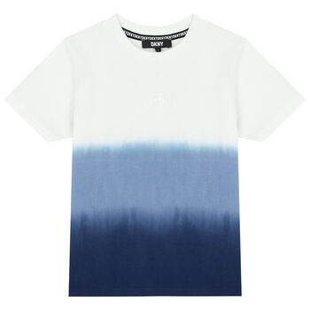 Boys White & Blue Dip-Dye T-Shirt