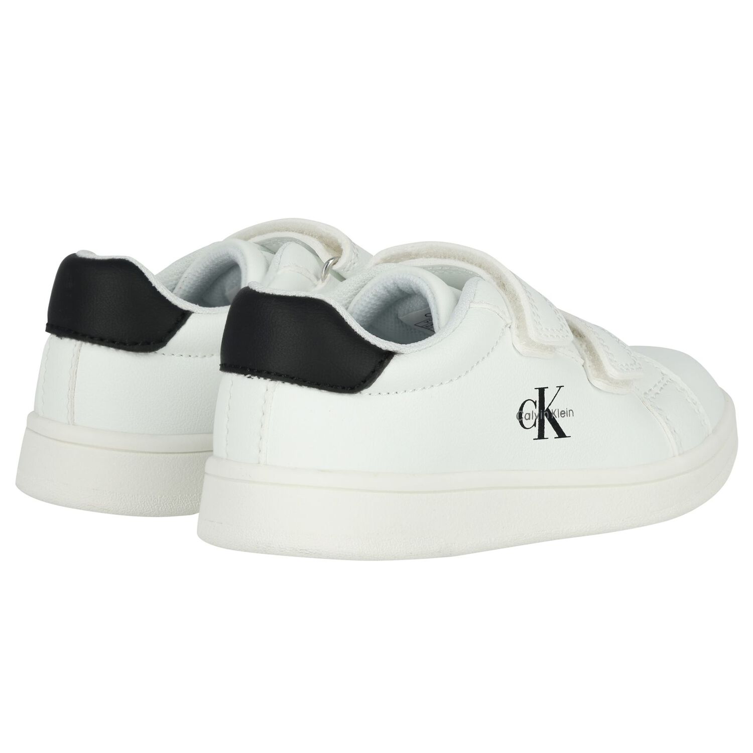 White & Black Logo Trainers, 1, hi-res