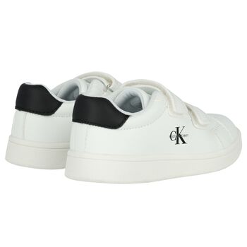 White & Black Logo Trainers