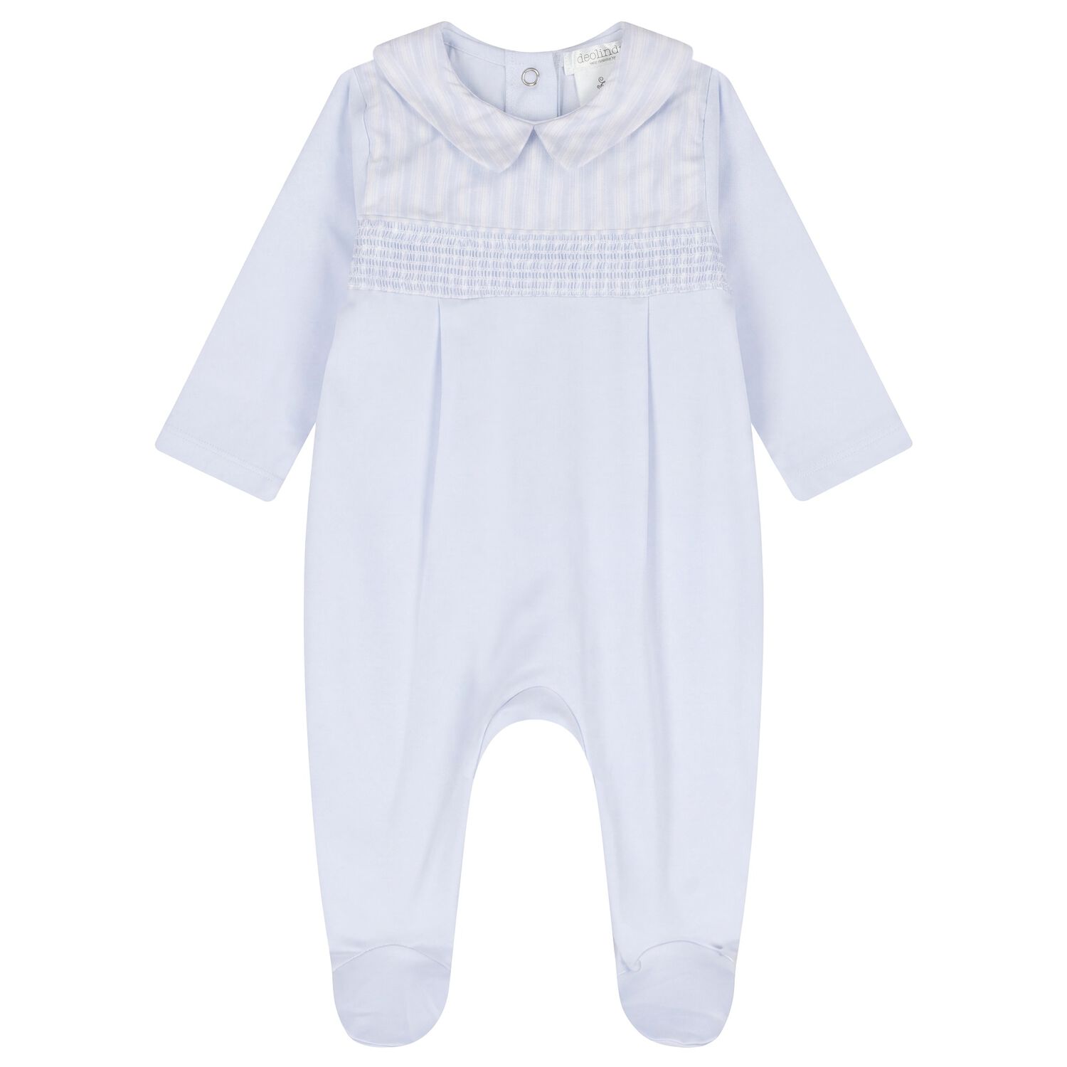 Baby Boys Blue Striped Babygrow, 1, hi-res