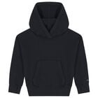 Girls Black Logo Hooded Top, 2, hi-res