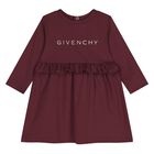 Younger Girls Burgundy Logo Dress, 2, hi-res