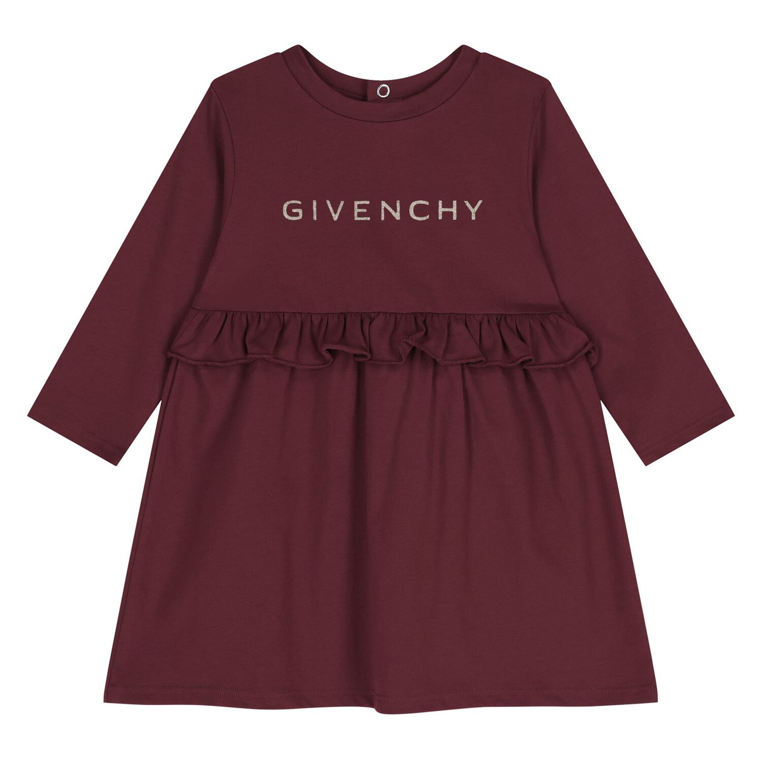 Younger Girls Burgundy Logo Dress, 2, hi-res