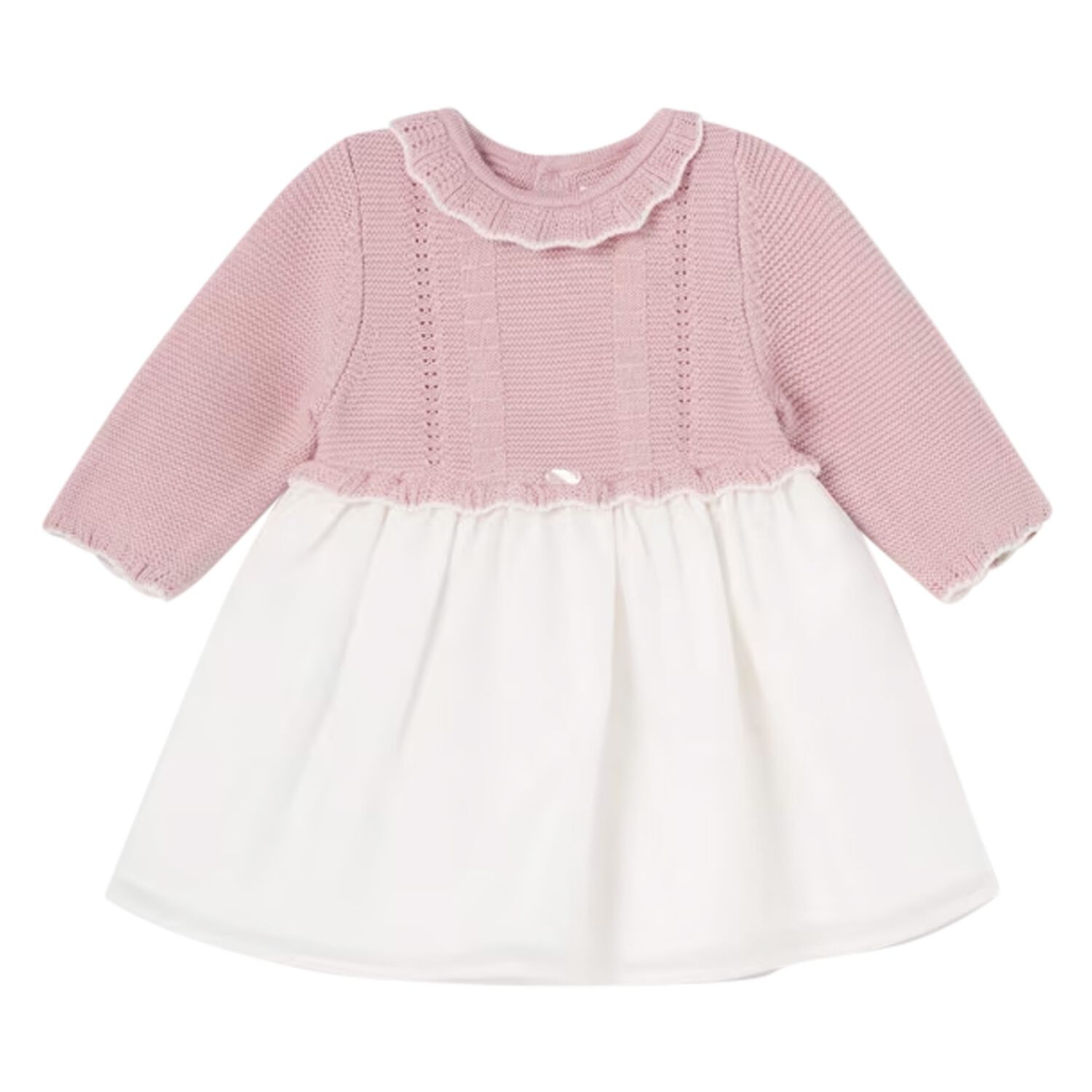 Baby Girls Pink Knit & Organza Dress, 2, hi-res