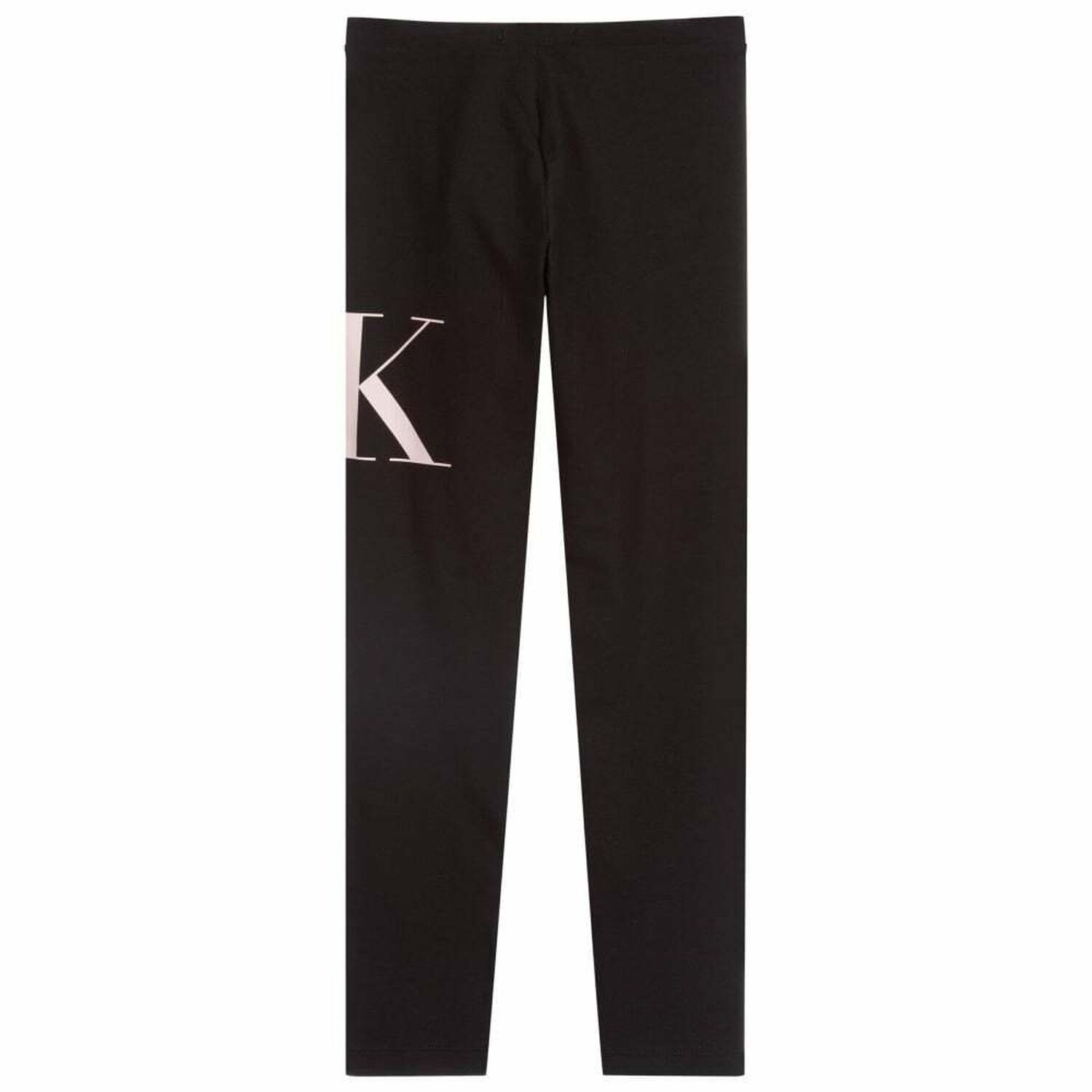 Girls Black Logo Organic Cotton Leggings, 1, hi-res image number null