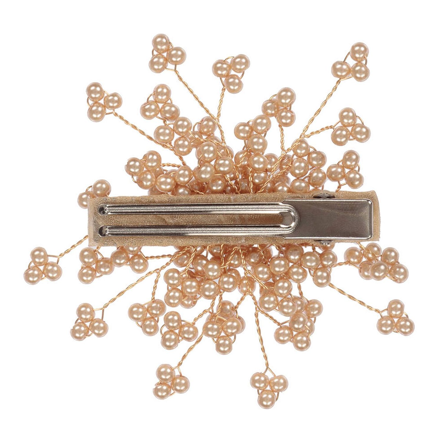 Girls Gold Pearl Flower Hair Clip, 1, hi-res image number null