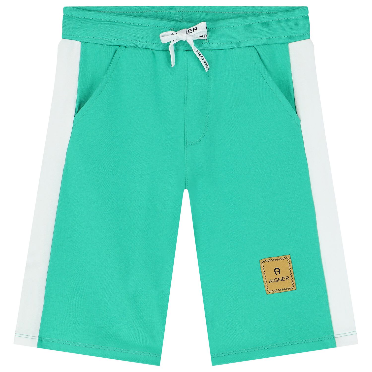 شورت اولاد بالشعار باللون الأخضر والأبيض, 2, hi-res image number null